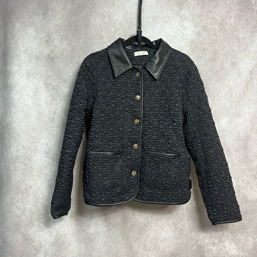 Elegant Black Textured Teddy Jacket